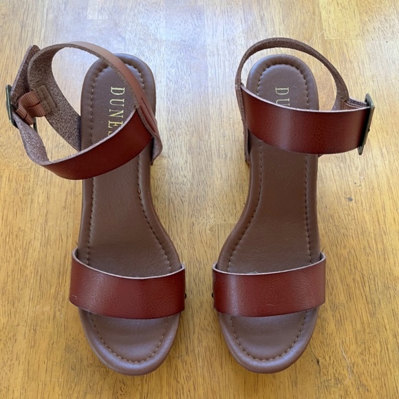 Brown Chunky Heel Sandals - Picture 10 of 10